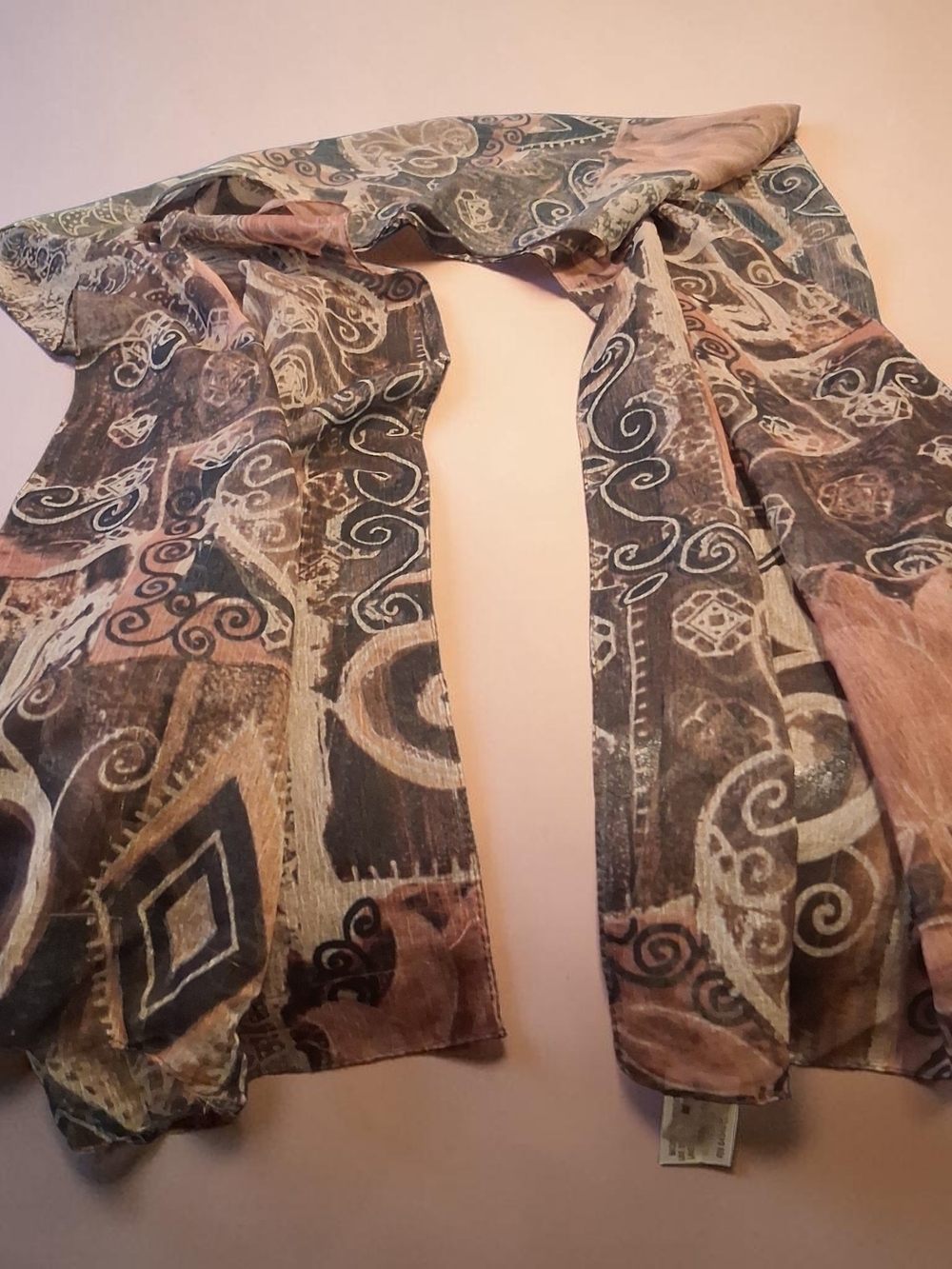 Vintage Basha Scarf  Made In Italy Polyester Scarves Wrap